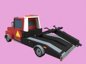Lowpoly Tow Truck 3D Model