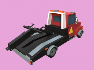 Lowpoly Tow Truck 3D Model