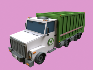 Lowpoly Garbage Truck 3D 模型
