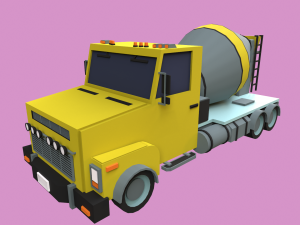 Lowpoly Concrete Mixer Truck 3D 模型
