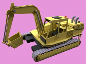 ローポリ掘削機 3Dモデル