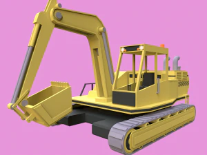 Lowpoly Excavator 3D Model