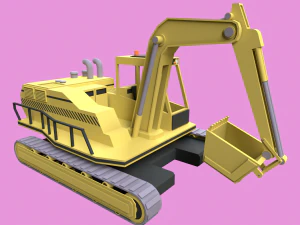 Lowpoly Excavator 3D Model
