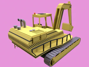 Lowpoly Excavator 3D Model