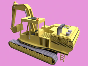 Lowpoly Excavator 3D Model