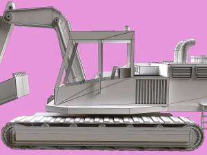 Lowpoly Excavator 3D Model