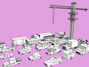 Lowpoly City Cars Pack 3D Модель