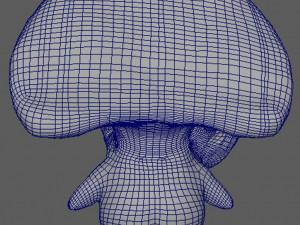 Game-ready low-poly mushling 3D-Modell
