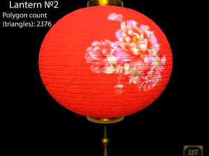Game-ready pack of Chinese lanterns 3D Model