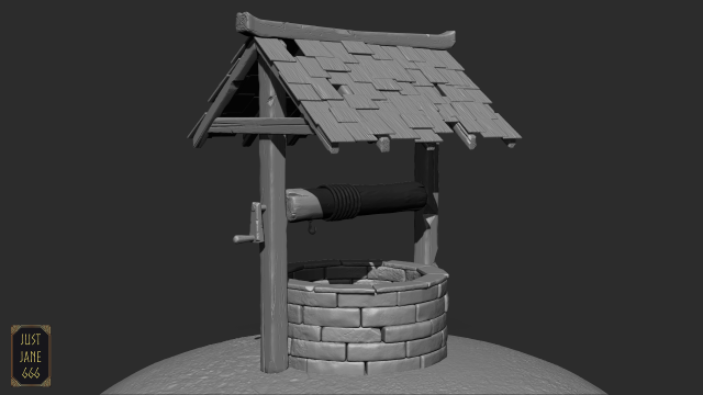 Stylized well high-poly free 3D Model .c4d .max .obj .3ds .fbx .stl .blend 