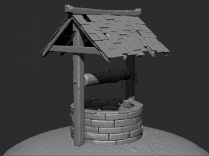 Stylized well high-poly free 3D Model