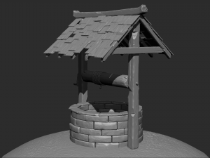 Stylized well high-poly free 3D Model