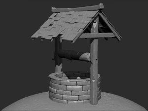 Stylized well high-poly free 3D Model