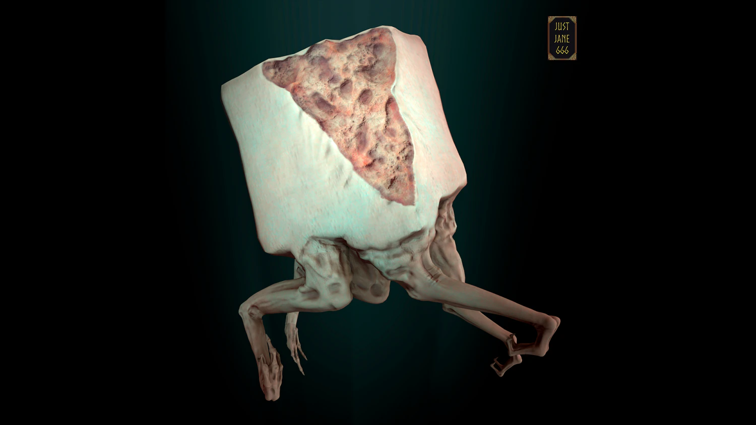 Cubegg monster free lowpoly 3D Model .c4d .max .obj .3ds .fbx .stl .blend 
