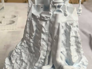 castle with waterfalls on a mountain 3D 프린트 모델
