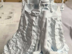 castello con cascate su una montagna Modello di stampa 3D