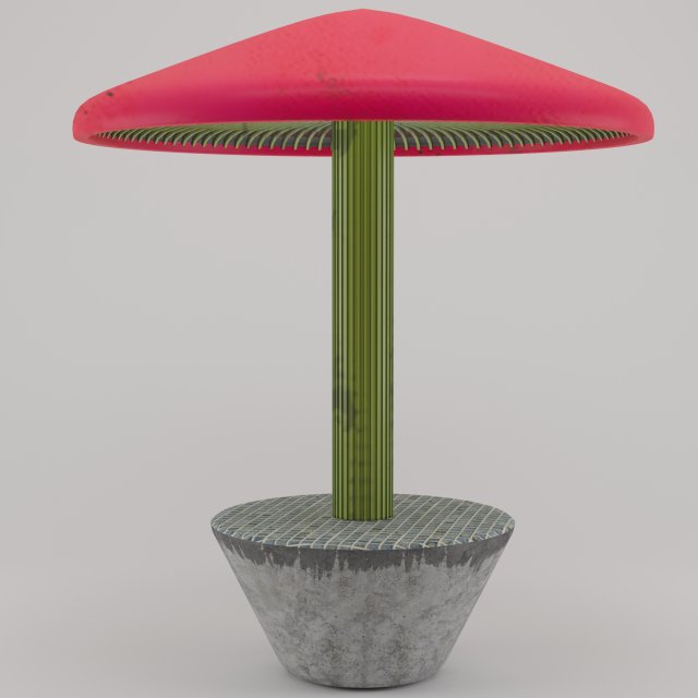Mushroom bench 3Dモデル .c4d .max .obj .3ds .fbx .stl .blend 