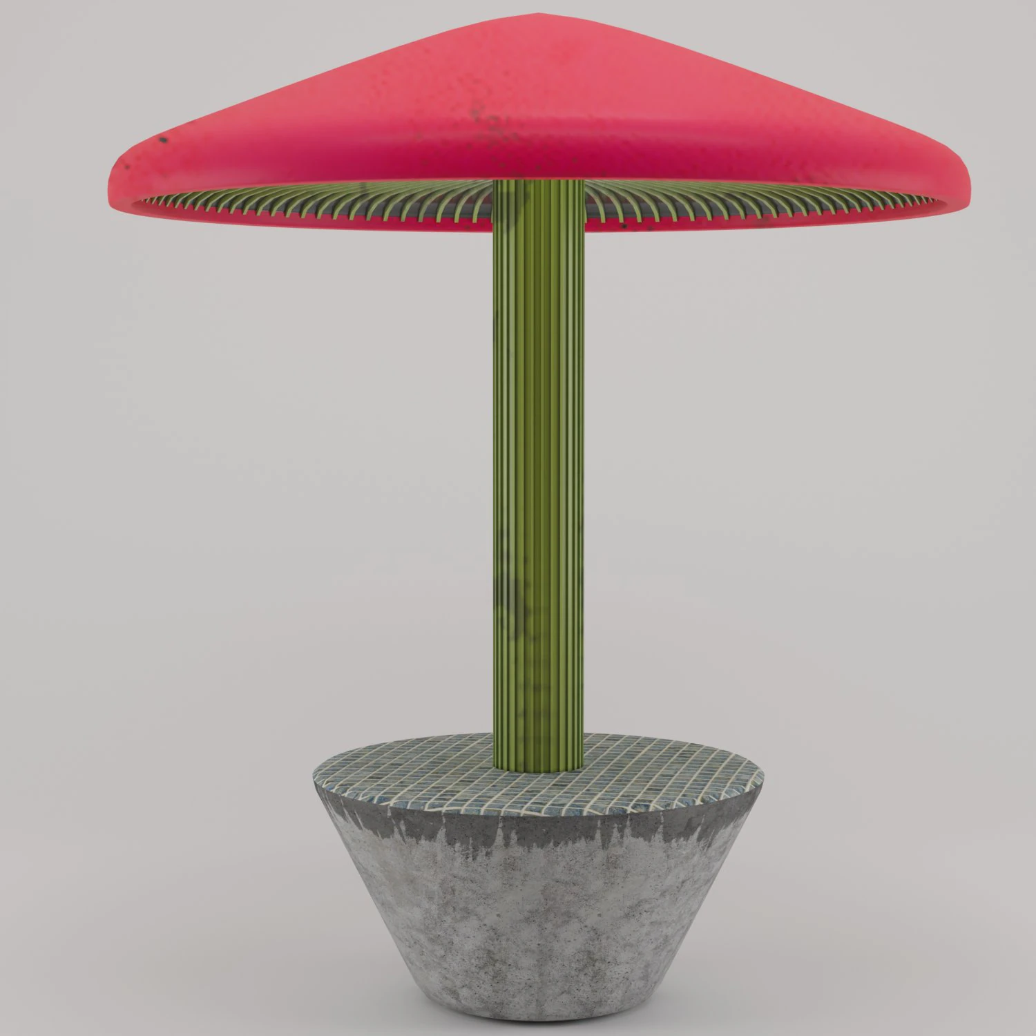 Mushroom bench 3D Model .c4d .max .obj .3ds .fbx .stl .blend 