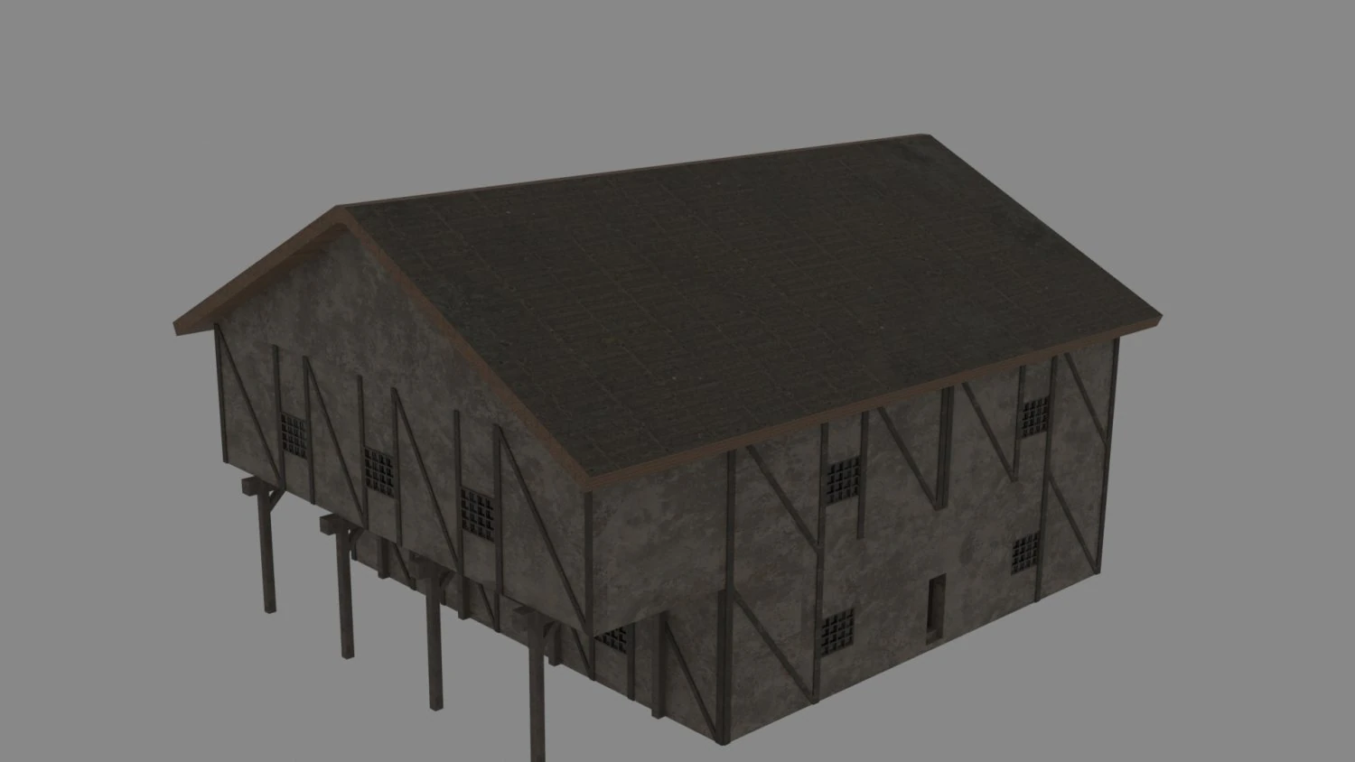 medieval house 3D Model .c4d .max .obj .3ds .fbx .stl .blend 