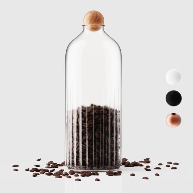 Coffee bean container 3D Model .c4d .max .obj .3ds .fbx .stl .blend 