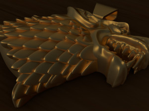 3d printable game of thrones stark house - wolf pendant Model do druku 3D
