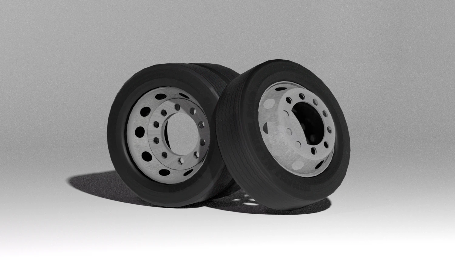 truck wheel 3D Model .c4d .max .obj .3ds .fbx .stl .blend 