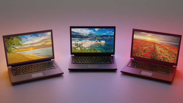 Laptop 3 colors 3D Model .c4d .max .obj .3ds .fbx .stl .blend 