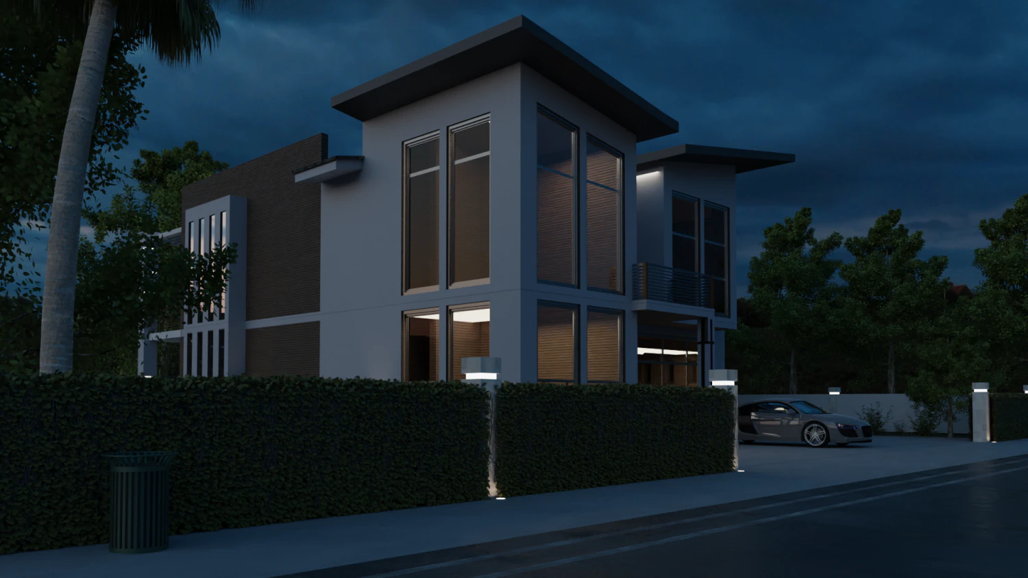 Its beautiful modern house 3D Model .c4d .max .obj .3ds .fbx .stl .blend 