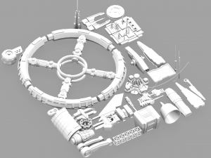 package of parts for spaceships 3D मॉडल