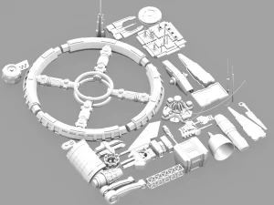 宇宙船の部品のパッケージ 3Dモデル