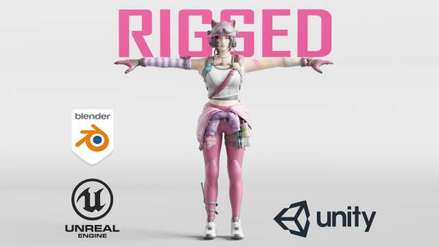 urban tracker anime - 3d rigged model low-poly Modelo 3D .c4d .max .obj .3ds .fbx .stl .blend 