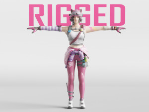 urban tracker anime - 3d rigged model low-poly Modelo 3D