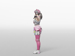 urban tracker anime - 3d rigged model low-poly Modelo 3D