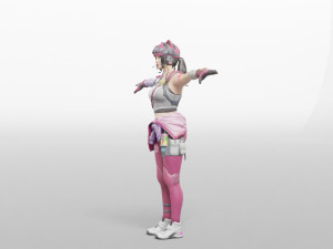 urban tracker anime - 3d rigged model low-poly Modelo 3D