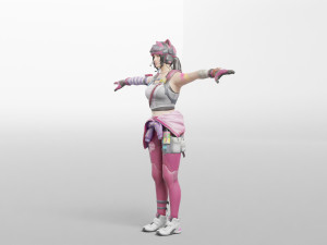 urban tracker anime - 3d rigged model low-poly Modelo 3D