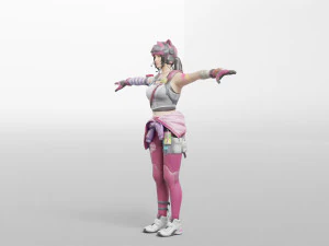 kentsel izci anime - 3d hileli model d&uuml;ş&uuml;k poli 3D Model