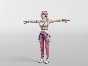 kentsel izci anime - 3d hileli model d&uuml;ş&uuml;k poli 3D Model