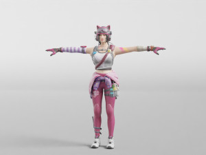 urban tracker anime - 3d rigged model low-poly Modelo 3D