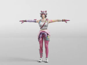 kentsel izci anime - 3d hileli model d&uuml;ş&uuml;k poli 3D Model