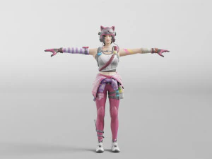 kentsel izci anime - 3d hileli model d&uuml;ş&uuml;k poli 3D Model