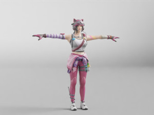 urban tracker anime - 3d rigged model low-poly Modelo 3D