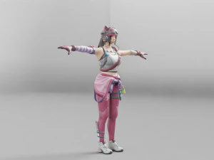 kentsel izci anime - 3d hileli model d&uuml;ş&uuml;k poli 3D Model