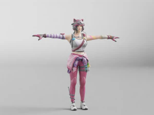 kentsel izci anime - 3d hileli model d&uuml;ş&uuml;k poli 3D Model