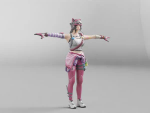 kentsel izci anime - 3d hileli model d&uuml;ş&uuml;k poli 3D Model