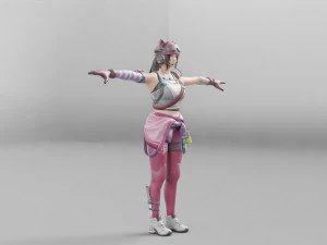 kentsel izci anime - 3d hileli model d&uuml;ş&uuml;k poli 3D Model