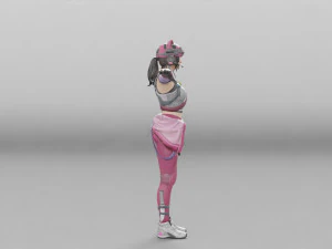 kentsel izci anime - 3d hileli model d&uuml;ş&uuml;k poli 3D Model