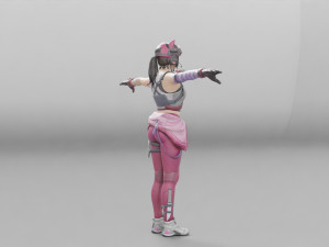 urban tracker anime - 3d rigged model low-poly Modelo 3D