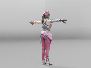 urban tracker anime - 3d rigged model low-poly Modelo 3D