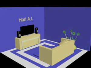 Fernsehzimmer 3D Modell