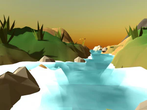 low poly wild scene CG Textures